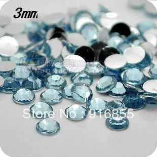 

Бесплатная доставка светло-голубой цвет 3 мм SS12 30000 шт./лот плоские стразы из смолы для украшения своими руками