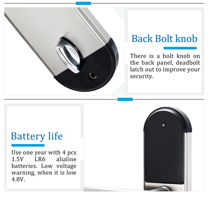 Security Electronic Combination Key Card Door Lock Digital Door Lock Touch Keypad Password Door Lock Smart entry For Home Office