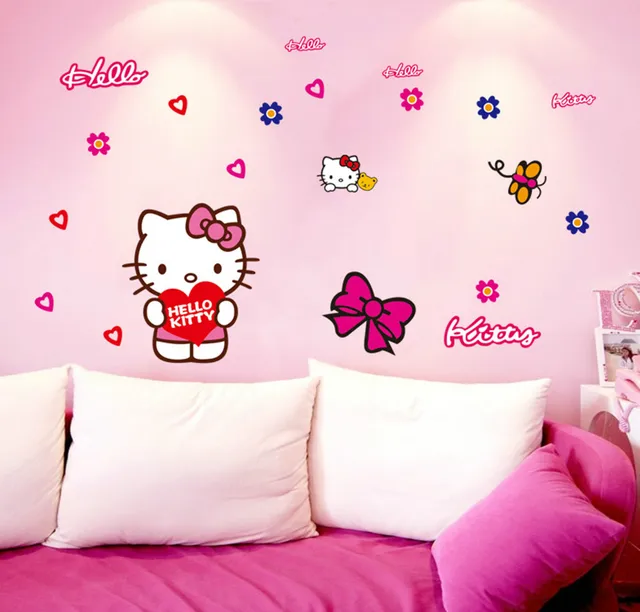 Penjualan Panas Busana Lucu Kreatif Diy Hello Kitty Wallpaper