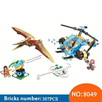 

Winner NEW 8049 307pcs Jurassic World Dinosaur Capture Helicopter Building Blocks Toys For Children