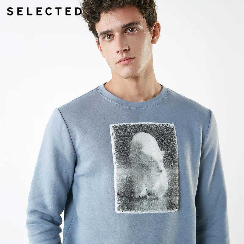

SELECTED Men's Lamb Wool-like Cotton Patterned Round Neckline Hoodie C|41844D509