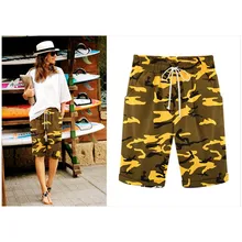 Лето,, женские повседневные Летние камуфляжные шорты с принтом, женские праздничные шорты средней длины, до колен, карго шорты