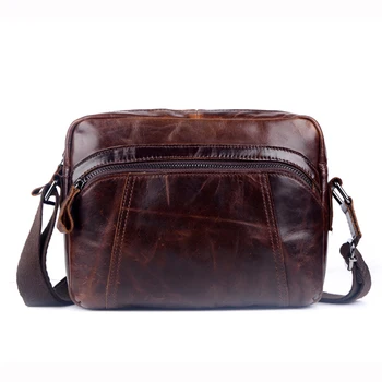 

2017 New style Genuine leather Wax oil Messenger Bags For Men Shoulder Bag Business Casual Men's Bag Satchel Travel Bag #230-L