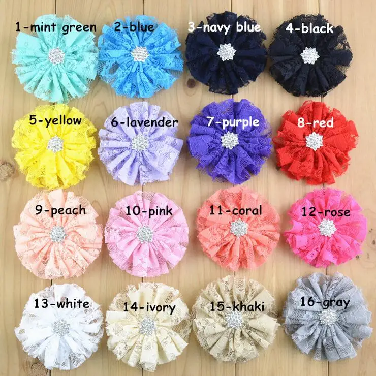 

30PCS 7CM lace flower for kid headband DIY craft can choose colors(HMF-110)