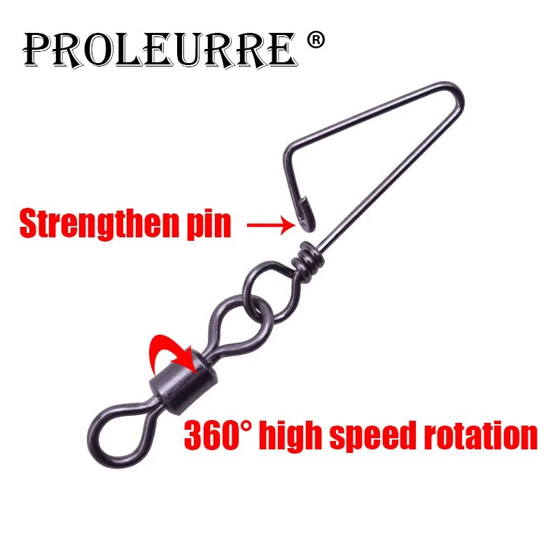 Stainless Steel Fishing Swivels MS+QL Interlock Rolling Swivel Hooked Snap Fish Hook Connector Accessories 20pcs/Lot