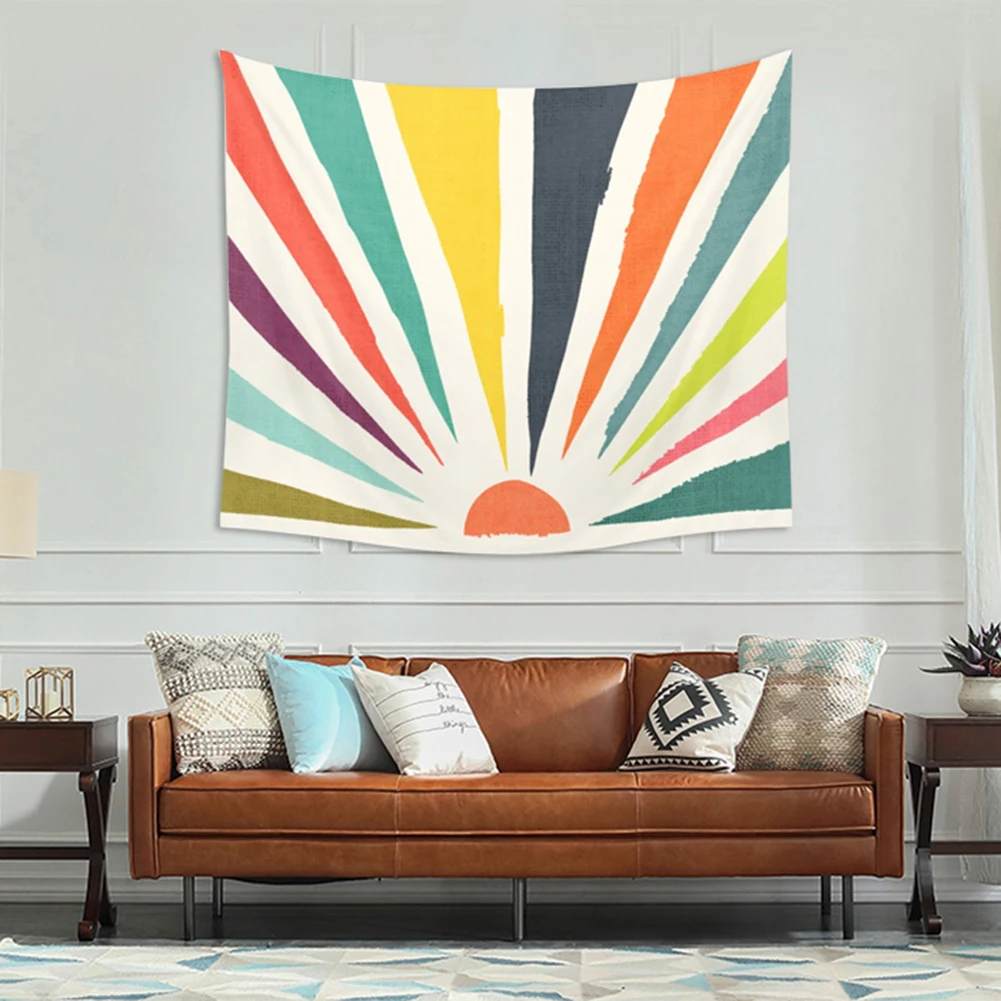 

Rainbow Flower Constellation Beach Towel Sunblock Round Bikini Cover-Up Blanket Yoga Mat Wall Hanging Tapestry 200cm x 150cm