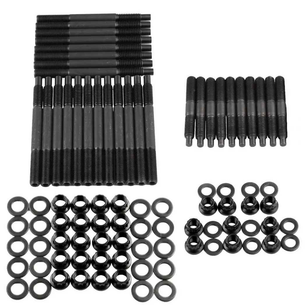 

Cylinder Head Stud Kit Nut Assembly for Chevrolet 2.214kg 2004-2018 30 x screw, 30 x nut, 30 x gasket Black