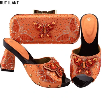 

New Fashion African Shoes and Matching Bags Italian Shoe and Bag Set for Party In Women Matching Shoes and Bag Set for Parties