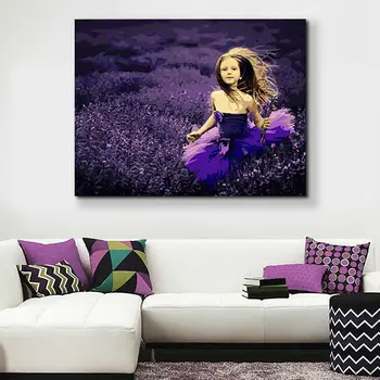 

coloring by numbers Lavender girl diy digital painting digital paint by numbers home decor for kids room