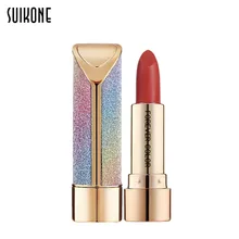 

SUIKONE Brand 6 Color Matte lipstick waterproof long lasting Tint Sexy Red lip Makeup non stick cup Beauty Mate velvet lipstick