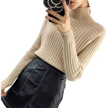 

2017 Winter Bottoming Sweater New Autumn Fashion Casual Loose Pullovers Women Sweater Solid Color High Quality Cashmere Sweater