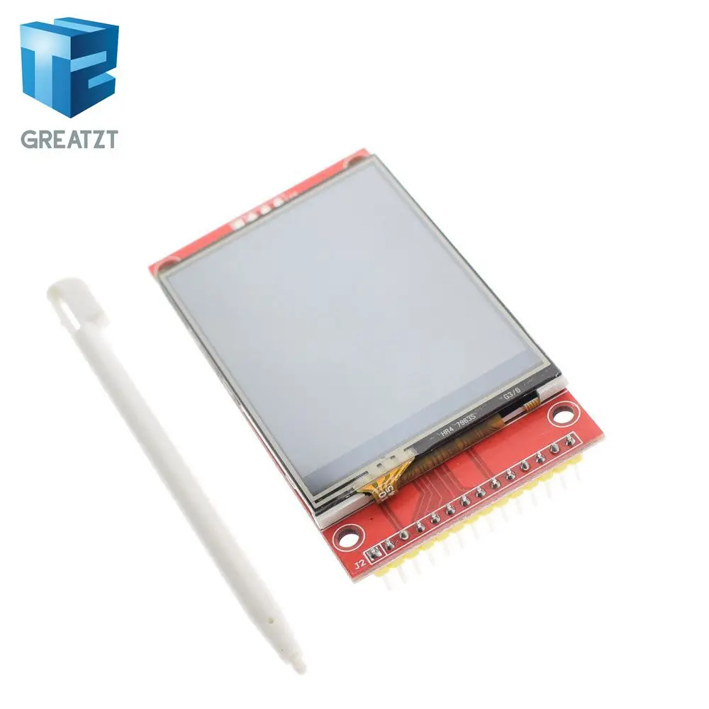 

GREATZT 2.4" 240x320 SPI TFT LCD Serial Port Module+5V/3.3V PBC Adapter Micro SD ILI9341 White LED (with touch)