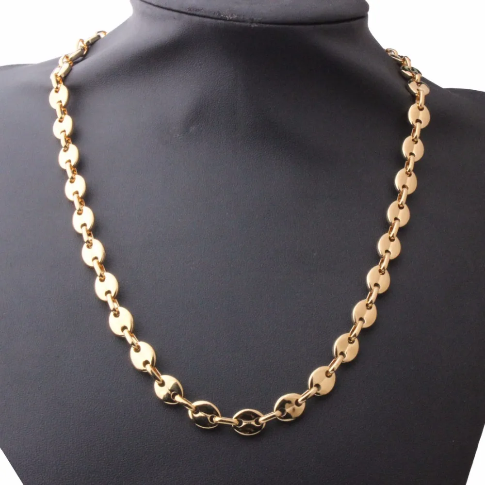 

Charming Mens Gold Link Chain Stainless Steel Necklace Or Bracelet Mens Boys Chain Unisex Chain Jewelry 7/8/11mm Width