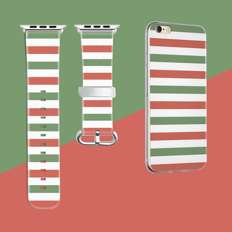 Кожаный ремешок с узором фейерверков DiY для Apple Watch Band 38 мм 40 мм 42 мм 44 мм браслет для iWatch 1 2 3 4 подарок для IPhone чехол - Цвет ремешка: 10