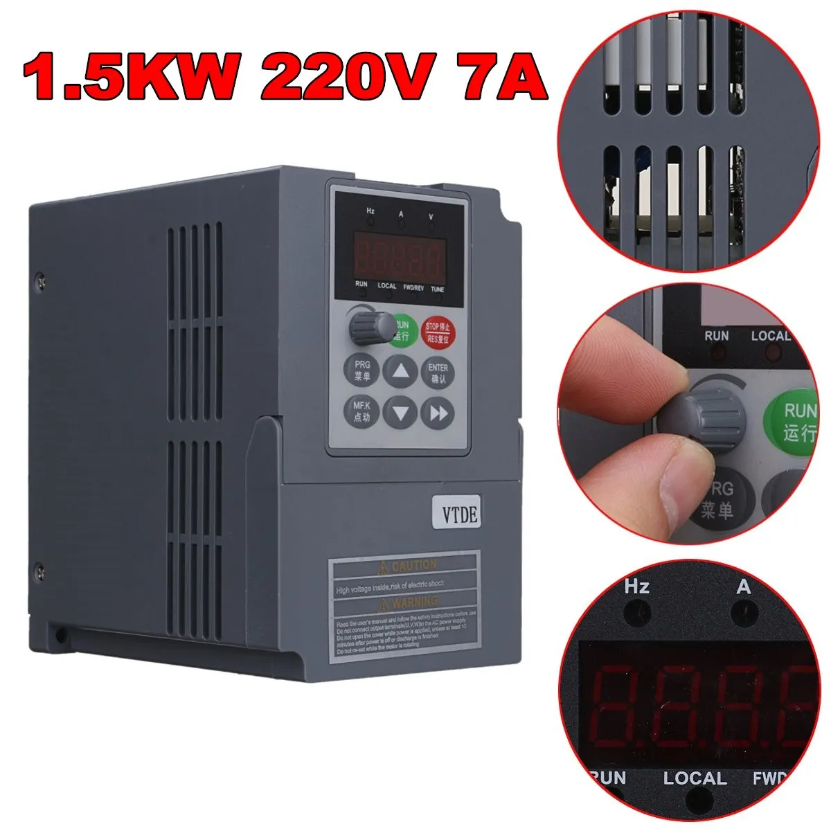 

1.5KW 2HP 7A 220VAC Single Phase Variable Frequency Drive Inverter VSD VFD AUS