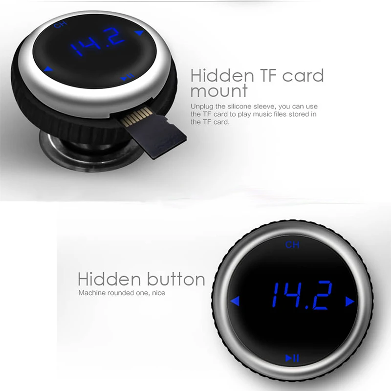 CDEN Car FM Transmitter Bluetooth Handsfree Car MP3 Player USB Wireless Charger FM Modulater Carkit Support TF Card