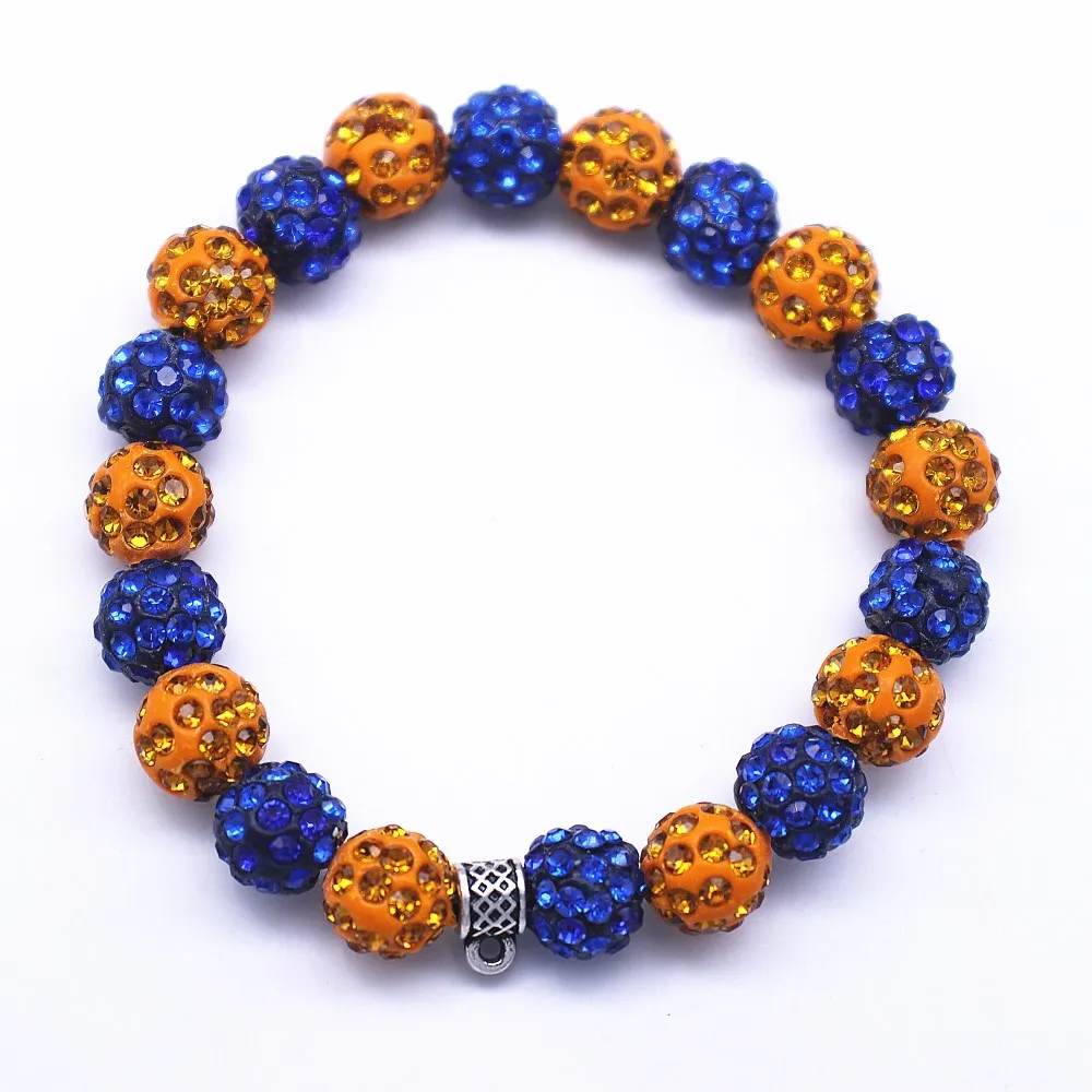 10mm Clay Pave Disco Round Ball Rhinestone Crystal Beads Bracelets