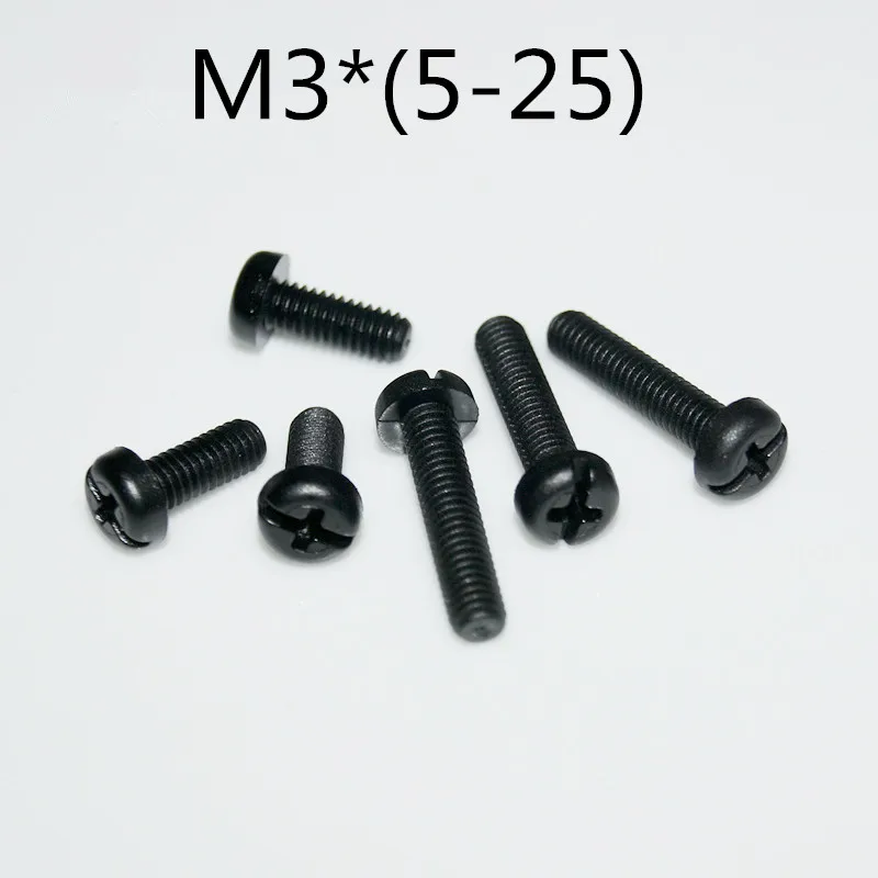 100PCS Plastic screw / nylon plastic screws / nylon round cross head screw bolt M3*(5 25MM