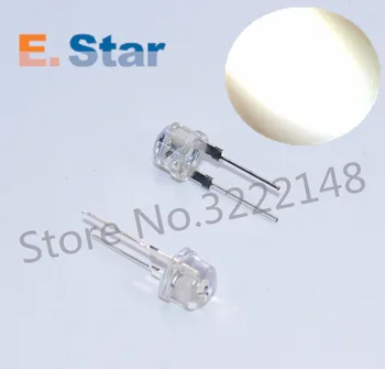 

100PCS/LOT 8mm straw hat LED lamp bead are white light 0.5W F8MM power 0.5W hat light-emitting diode 3.0-3.2 6000-8000K