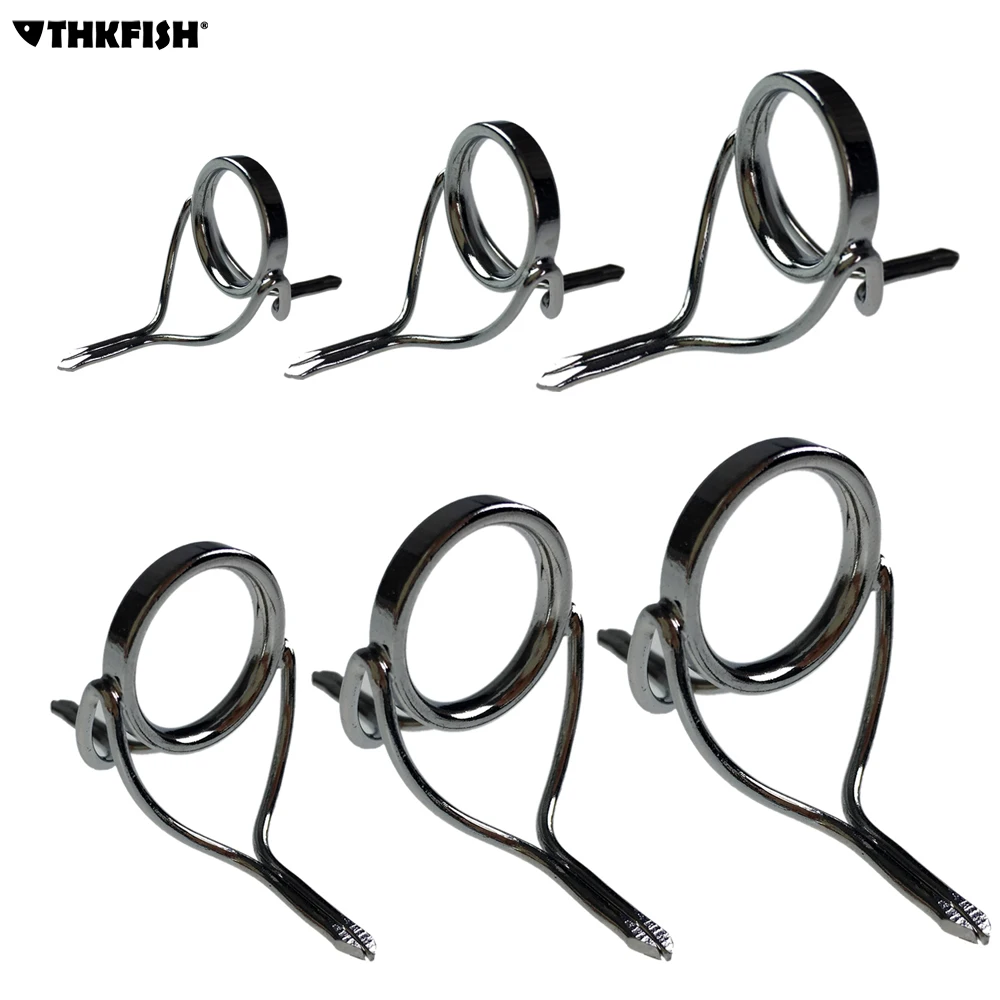 Buy 6Pcs Fishing Rod Guides Silver, Integrated All Stainless Steel Bait Casting