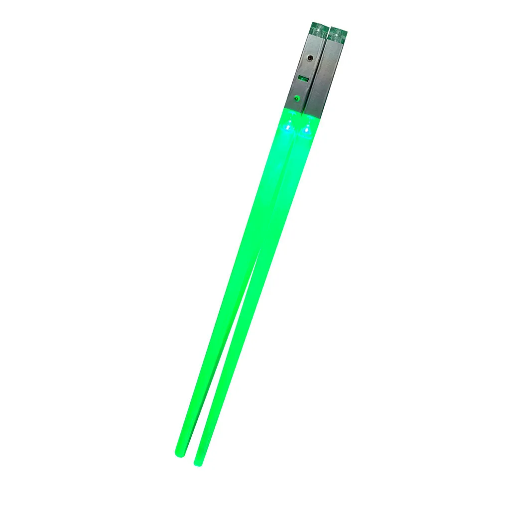 1 пара светодиодный палочки для еды Нескользящие светящиеся палочки для еды прочные палочки для суши посуда светящаяся кухонная утварь Новинка - Цвет: Зеленый
