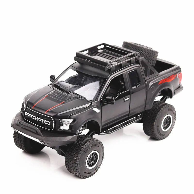 

Car Models 1:32 foro f150 simulation Alloy Car Toys For Children Model Simulation Diecast Pull Back Sound Light 4 Colors