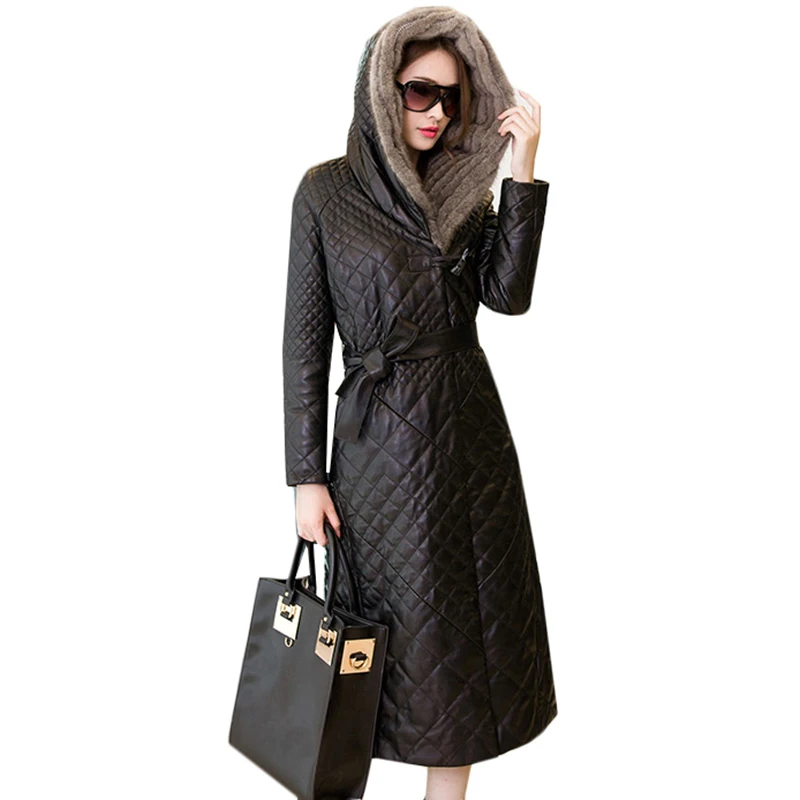 Plus size 5XL 2018 New Fashion Winter Warm Faux Sheepskin Coat Women's Down Leather Jacket Black Outerwear Winter Down Jackets Plus size 5XL 2018 New Fashion Winter Warm Faux Sheepskin Coat Women's Down Leather Jacket Black Outerwear Winter Down Jackets