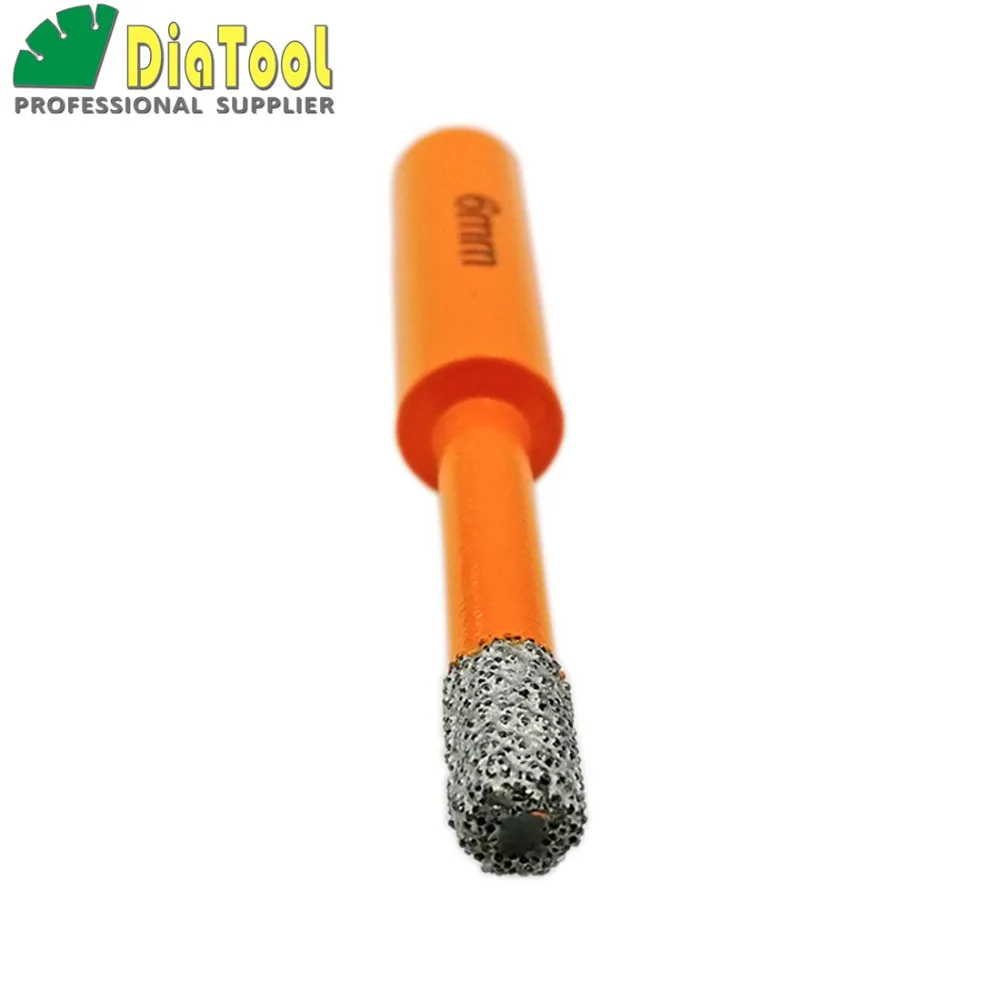 2pcs 6mm Vacuum brazed diamond core bits with round shank, dry drilling bits, professional quality