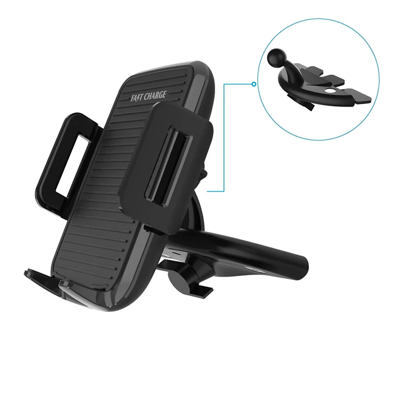 Fimilef Qi Car Wireless Fast Charger Phone Holder For iphone Samsung S8 Car CD Slot GPS Mobile Mount Charging Stand Car Holder (17)