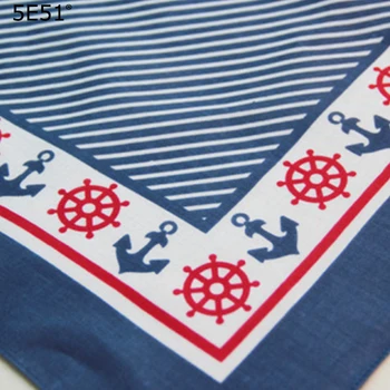 

Women Men handkerchief kerchief cotton 100% /boat anchor printed 68cm/Many Uses