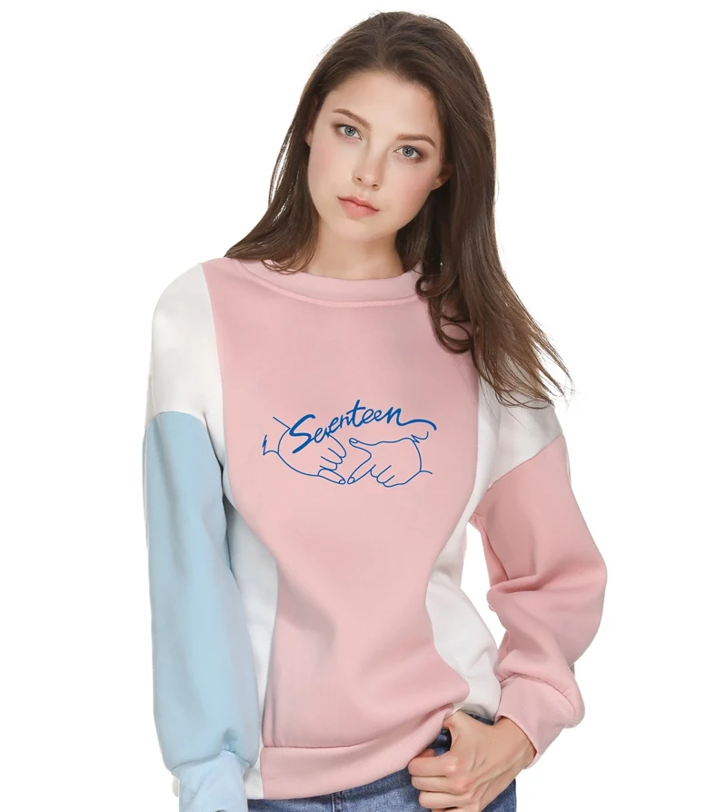 

SEVENTEEN Sweatshirts Pullovers Letter Printed Kpop Korean Style Casual Hoodies Antumn Fleece O-neck Hoodies SEVENTEEN
