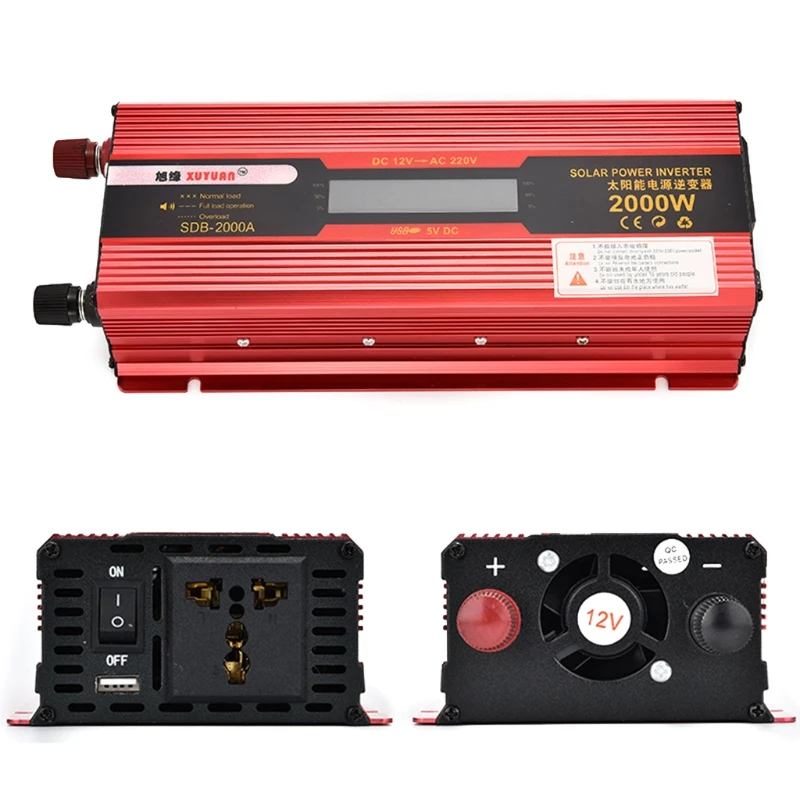 

New Arrive 2000W Car LED Power Inverter Converter DC 12V/24V To AC 110V/220V USB Charger Drop Shipping Support