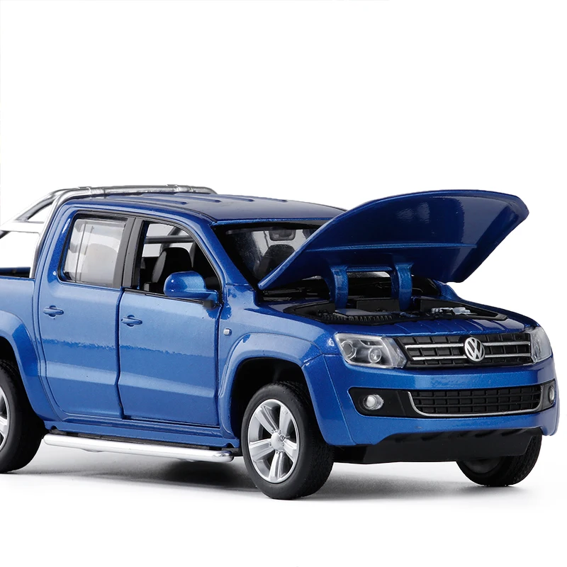 Моделирование 1:30 Amarok 4 Открытый пикап модель грузовика металлический звук и свет