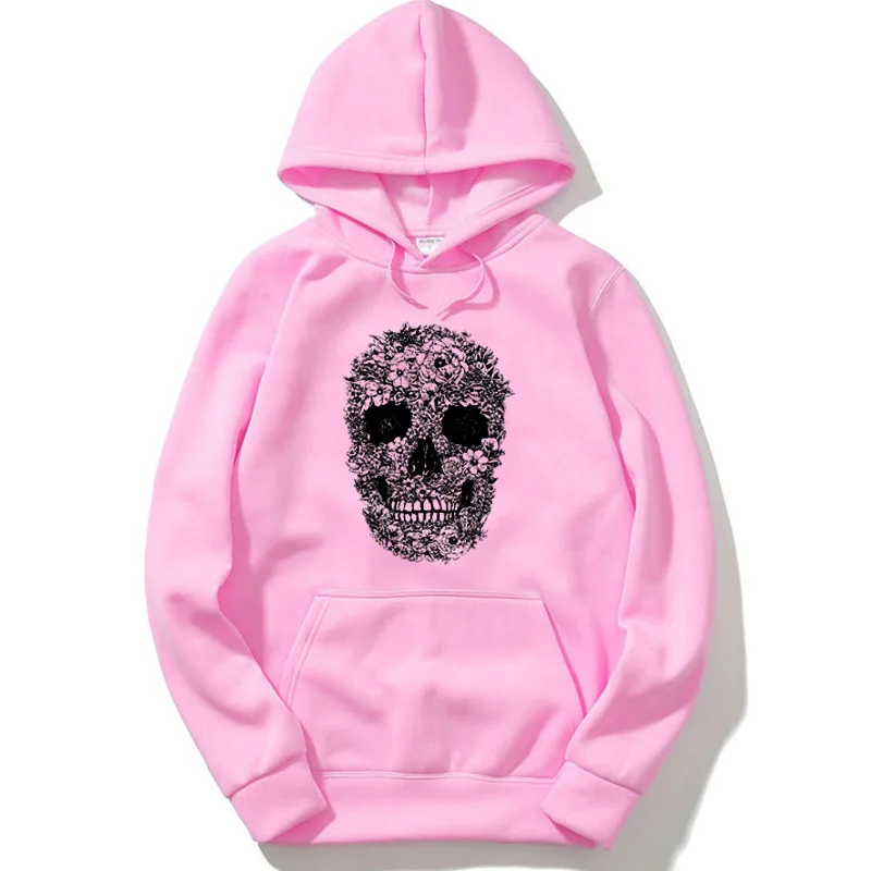 

Men's hoodie cotton blend skull print men sweatshirts casual loose fleece black mens hoodies with hat oversized cool hoodie