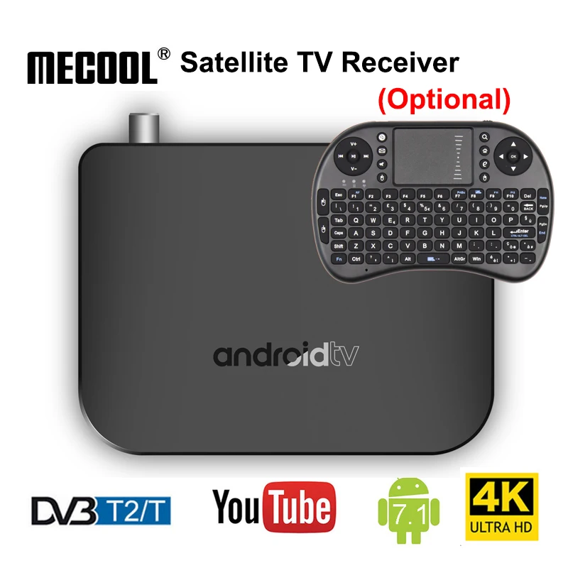 

DVB-T2 Smart TV Box Android 7.1 Amlogic S905D 1G ROM 8G RAM 2.4G WIFI 4K H.265 DVB T TV Receptor M8S Plus DVB Media Player
