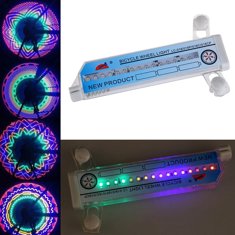 الدراجة الجبلية MTB دراجة للماء 32 Led الاطارات عجلة صمام تكلم ضوء وماض مصباح الدراجات سلامة تحذير بارد المعدات