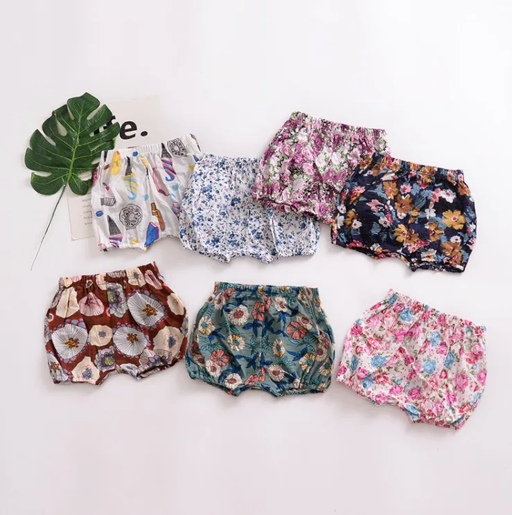 

New Cool Summer Newborn Baby Boys Girls Clothes For 0-3Yrs Flower Print Children PP Pants Harem Beach Floral Shorts ST099