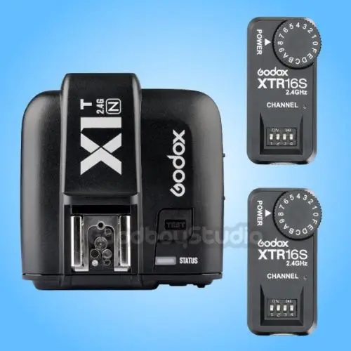 

Godox X1T-N 2.4G TTL Wireless Transmitter for Nikon+ 2PCS XTR-16S Wireless Flash Receiver