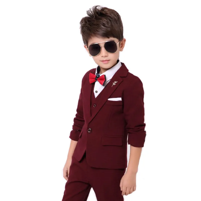 

2019 Kids Suit Boys for Wedding Blazer Formal Children Costume 3PCS/4PCS Boys Dress Suits Autumn Marriage Outfit Clothes