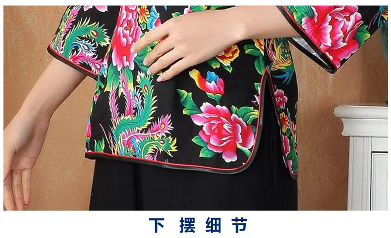 Китайские традиционные Топы Для женщин льняная блузка летняя футболка плюс Размеры S-4XL