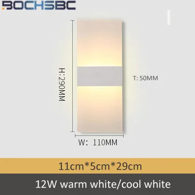 I silver BOCHSBC современный светодиодный алюминиевый настенный светильник простой черный водонепроницаемый светильник для спальни отеля гостиной прикроватный для лестниц и коридоров - Цвет абажура: I silver