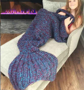 Теплое и модное супер мягкое теплое вязаное вручную одеяло «хвост русалки», детское одеяло - Цвет: as photo