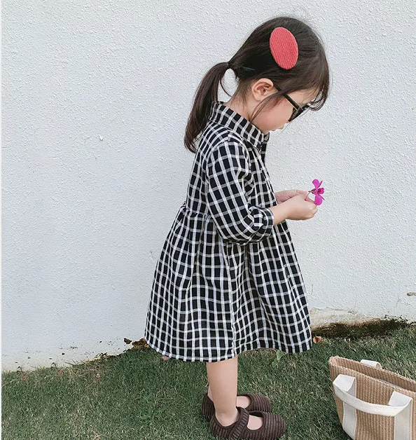 

2019 baby girl spring dress for kids clothes for girls plaid princess dresses Pattern children long sleeve party dress costume
