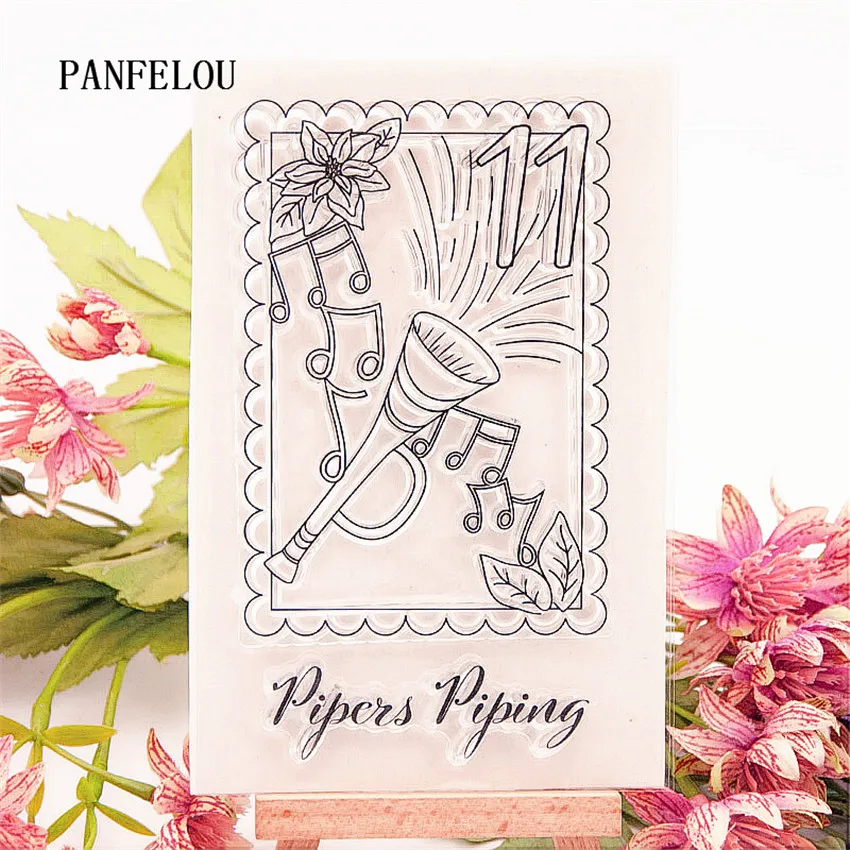 

PANFELOU Music trombone stamps Transparent Clear Silicone Stamp/Seal DIY scrapbooking/photo album Decorative clear stamp sheets