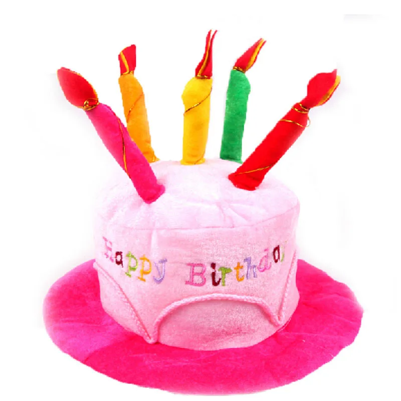 Birthday Cake Candle Hat Short Plush Adult Party Amusement Park