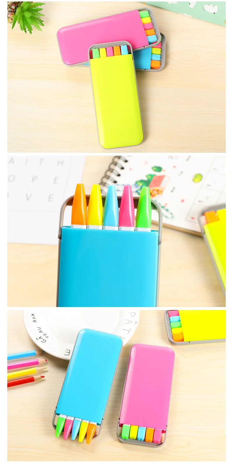 5 цветов/коробка цветная Высокая Зажигалка маркеры водная цветная ручка конфетный Цвет DIY цветная ручка для детей школьный инструмент для рисования S19030