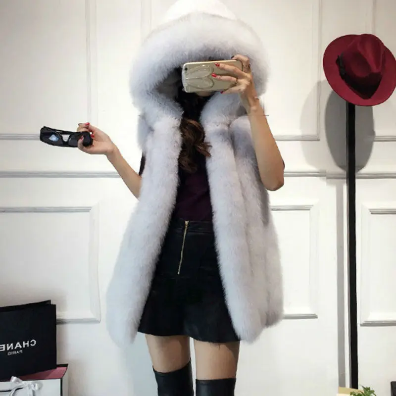 Женская Шуба из искусственного меха pelliccia donna осенняя шуба без рукавов с