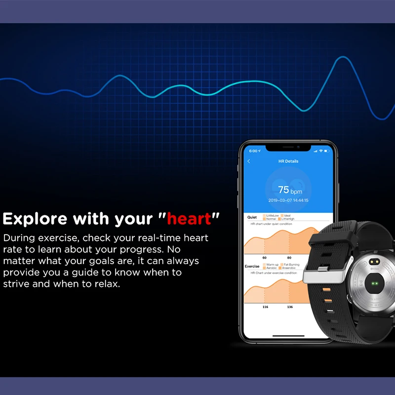 Смарт часы Zeblaze vibe 3 ECG ip67 водонепроницаемые с пульсометром фитнес браслет для