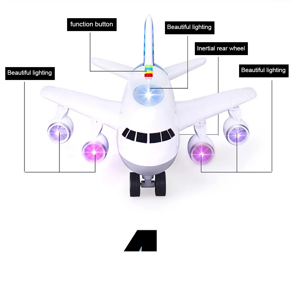 Модель самолета Airbus самолет модель самолета Детские игрушки ранняя образовательная история машина звуковой свет игрушки