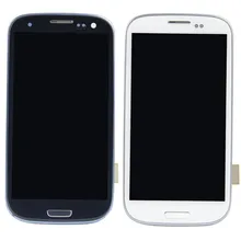 White Blue Lcd Display Touch Screen Digitizer Assembly For Samsung Galaxy S3 Iii I9300 With Frame VA154 T18 0.4